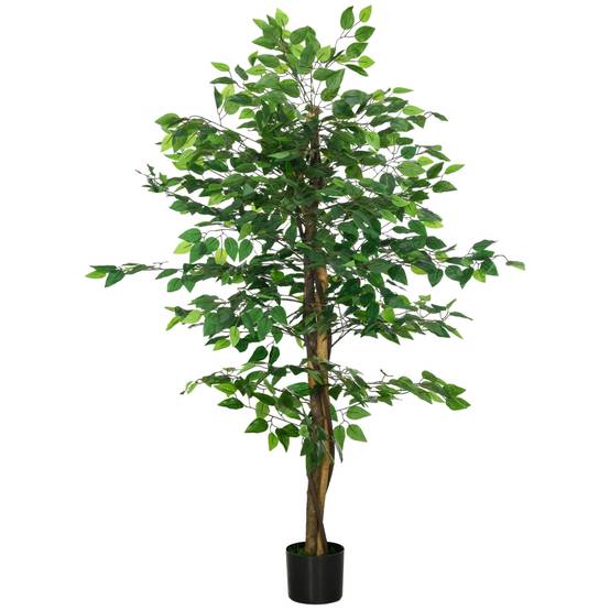 Ficus Artificiel Fausse Plante Plastique Intérieur Facile 150cm Vert - ComfortXL Outdoor Living - Image 1