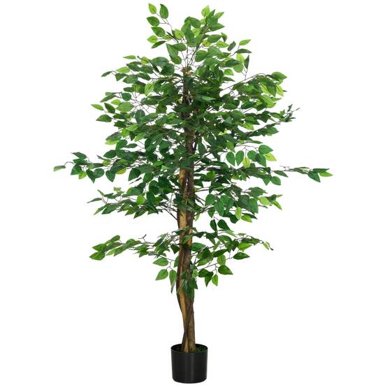 Ficus Artificiel Fausse Plante Plastique Intérieur Facile 150cm Vert - ComfortXL Outdoor Living - Image 2