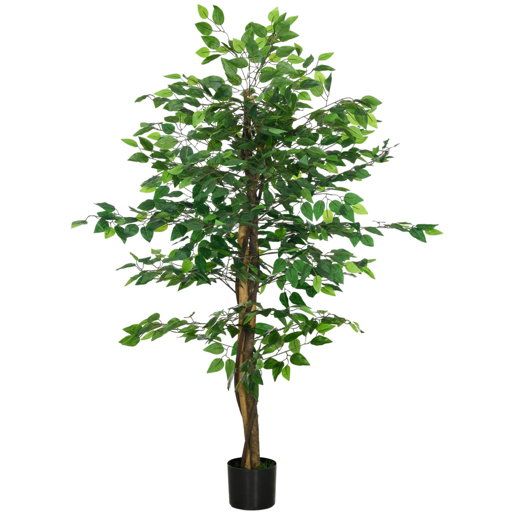 Ficus Artificiel Fausse Plante Plastique Intérieur Facile 150cm Vert - ComfortXL Outdoor Living - Image 2