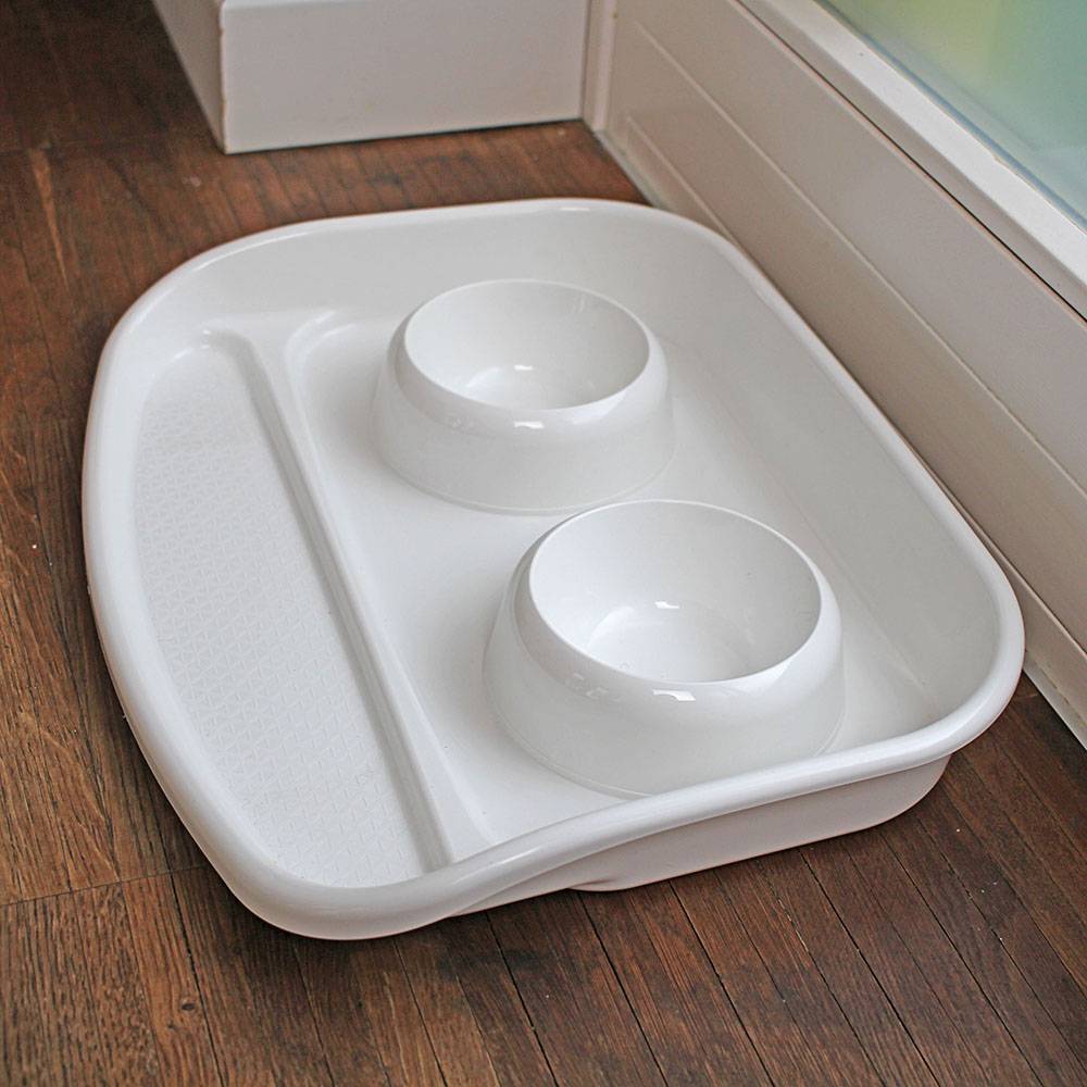 Ferplast - Ferplast Plateau avec écuelles pour chats et chiens LINDO Double écuelle pour animaux, base en plastique résistant, pieds anti-dérapant, 2 écuelles - Imagen 4