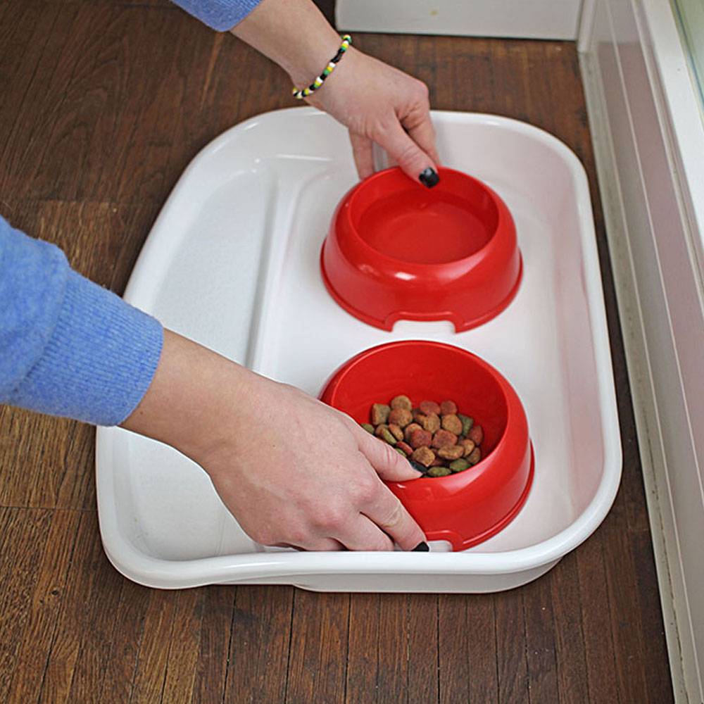 Ferplast - Ferplast Plateau avec écuelles pour chats et chiens LINDO Double écuelle pour animaux, base en plastique résistant, pieds anti-dérapant, 2 écuelles - Imagen 6