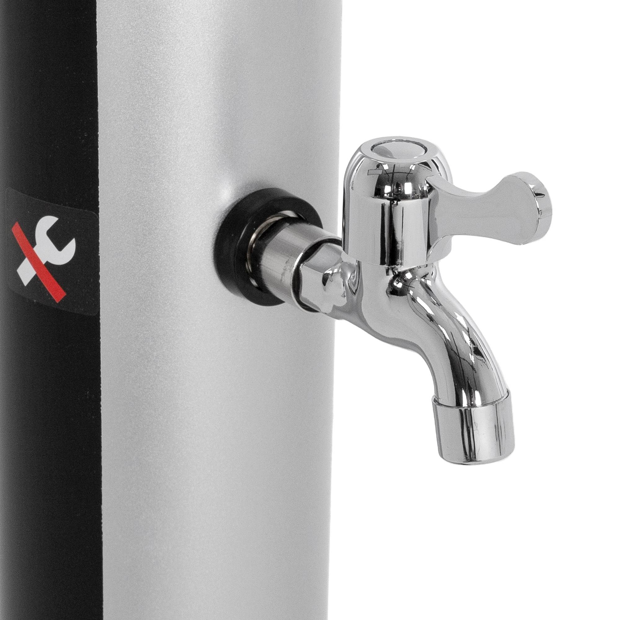 Ml-Design - Douche solaire d'extérieur + douche à pied et pomme de douche noir/argent 20 L - Imagen 5