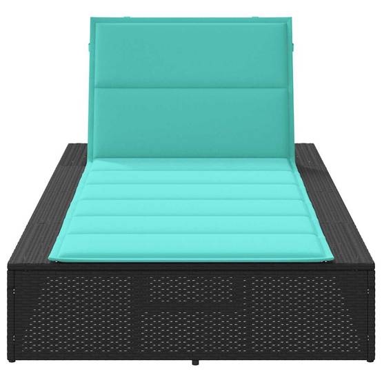 PANGIVO - Transat résine tressée noire avec coussin flottant 210 x 100 x 27,5/47/67/79 cm - PANGIVO - Image 4
