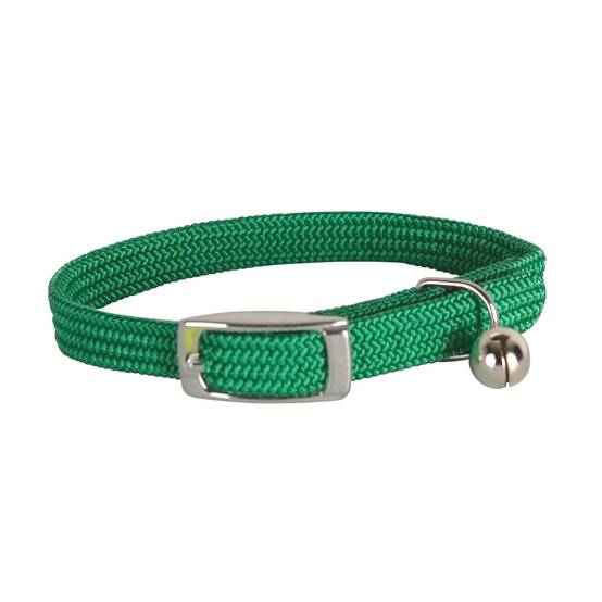 Collier nylon simple chromé chat vert DOOGY FASHION