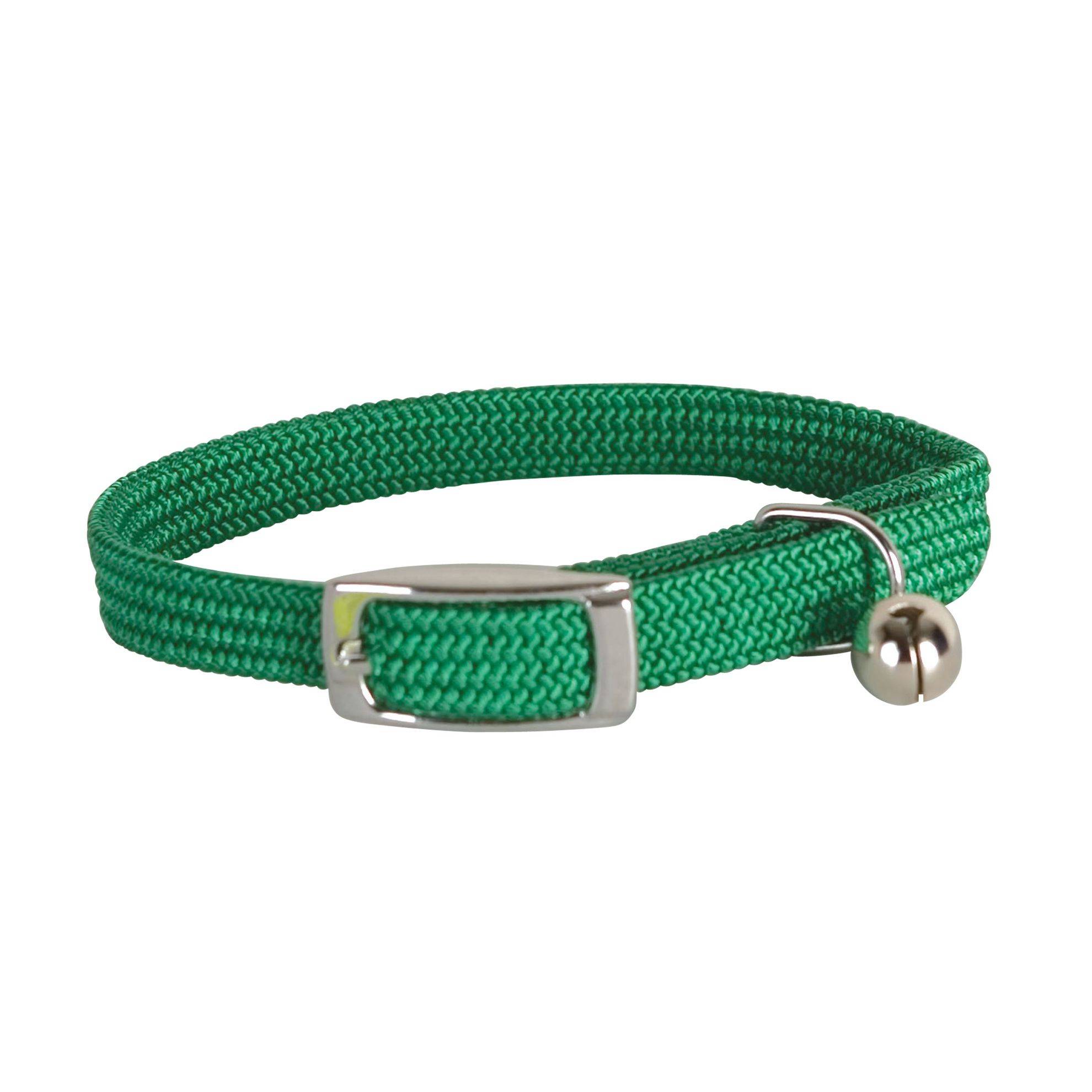 Collier nylon simple chromé chat vert DOOGY FASHION
