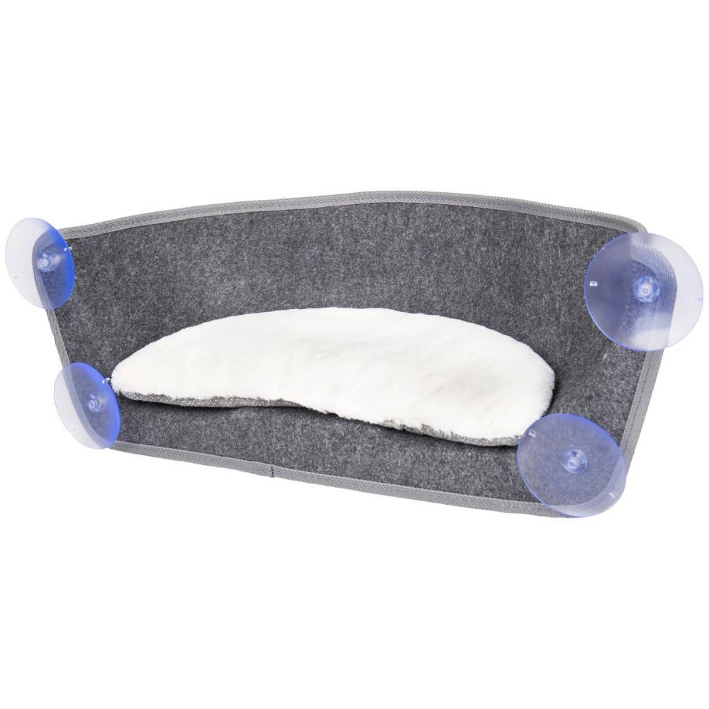 Hamac pour fenêtres large Benji en feutre gris 67 x 24.5 x 22 cm pour chat. - Imagen 4