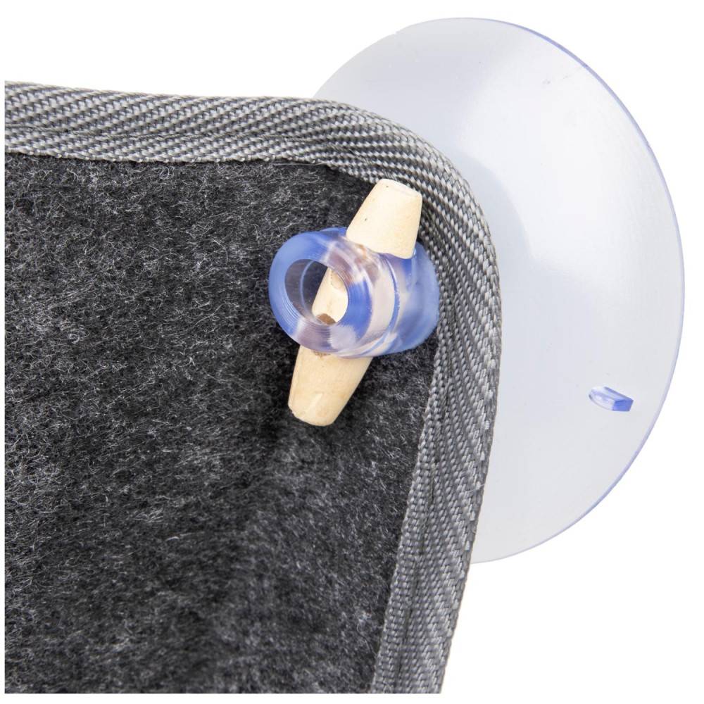 Hamac pour fenêtres large Benji en feutre gris 67 x 24.5 x 22 cm pour chat. - Imagen 3