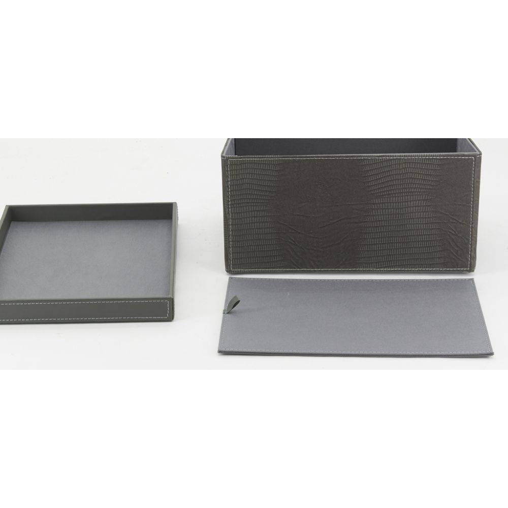 Aubry Gaspard - Coffret effet lezard en polyuréthane gris - Imagen 4