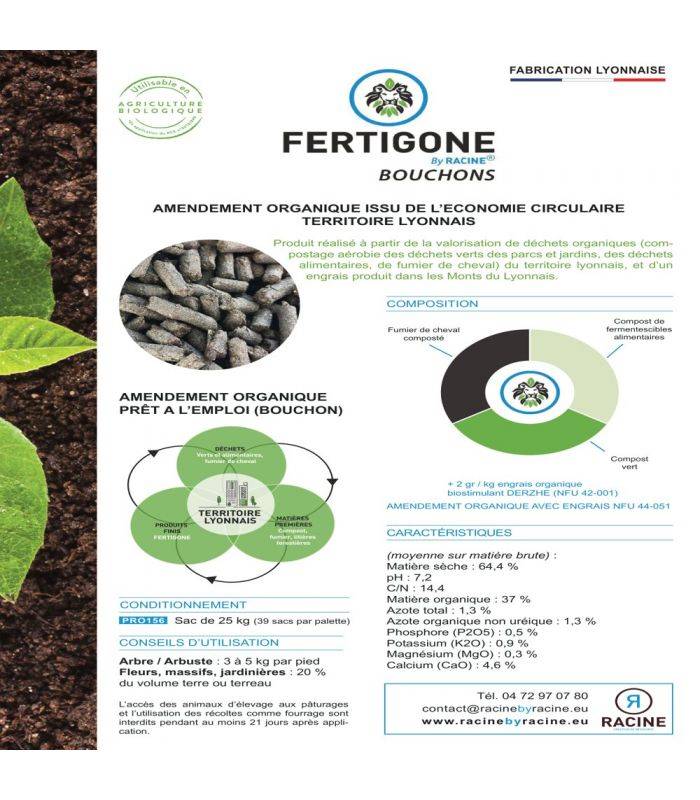 Amendement compost pour amélioration du sol 10x25kg RACINE PRO156-10x25 - Image 2