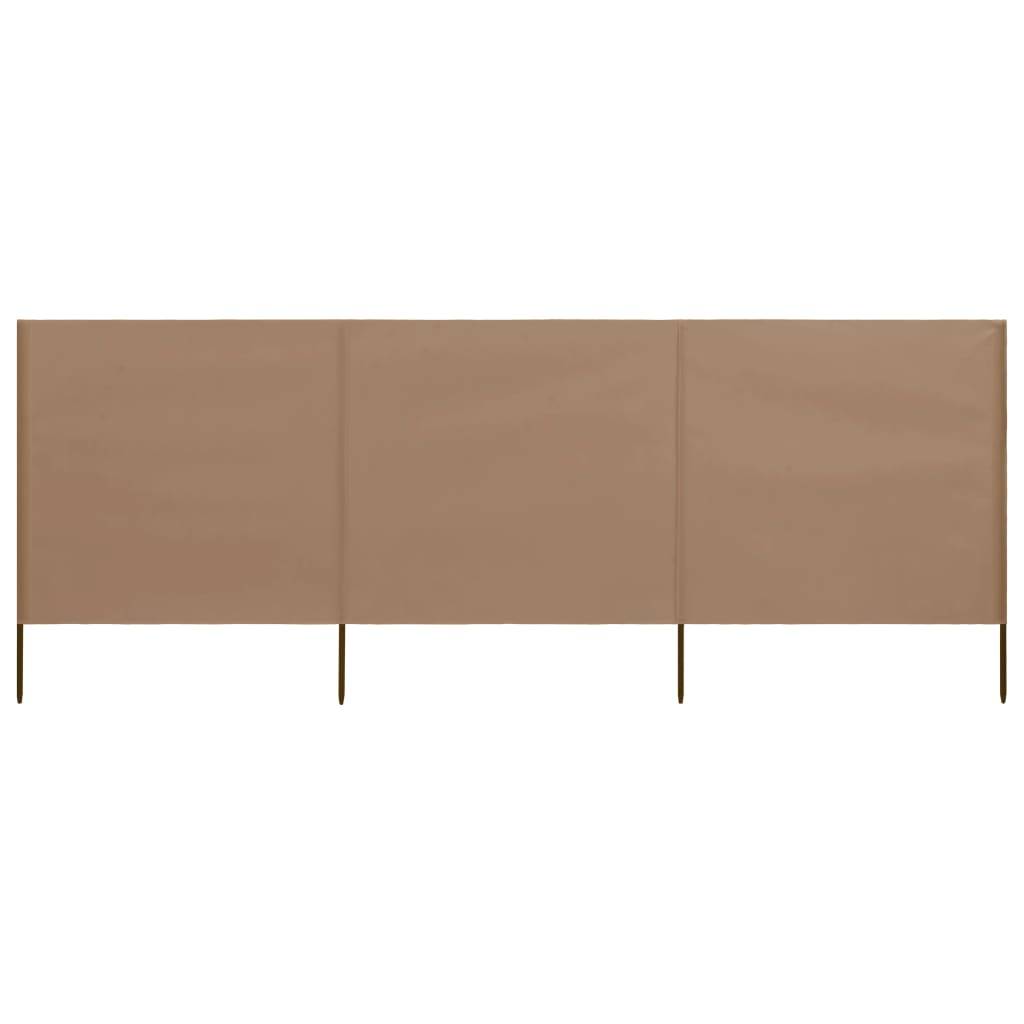 Helloshop26 - Brises-vue paravent 3 panneaux tissu 400 x 120 cm taupe - Imagen 3