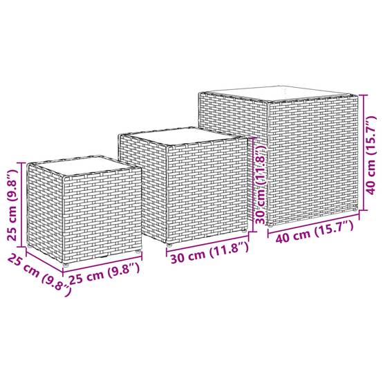 Lot de 3 Jardiniere plastique Vylin Naturel 37 X 37 X 38 cm - P87211N - Image 10