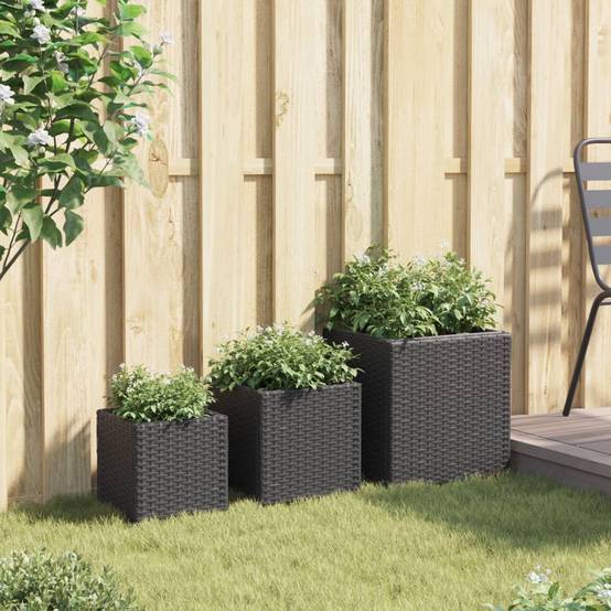 Lot de 3 Jardiniere plastique Vylin Naturel 37 X 37 X 38 cm - P87211N - Image 3