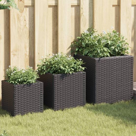 Lot de 3 Jardiniere plastique Vylin Naturel 37 X 37 X 38 cm - P87211N - Image 1