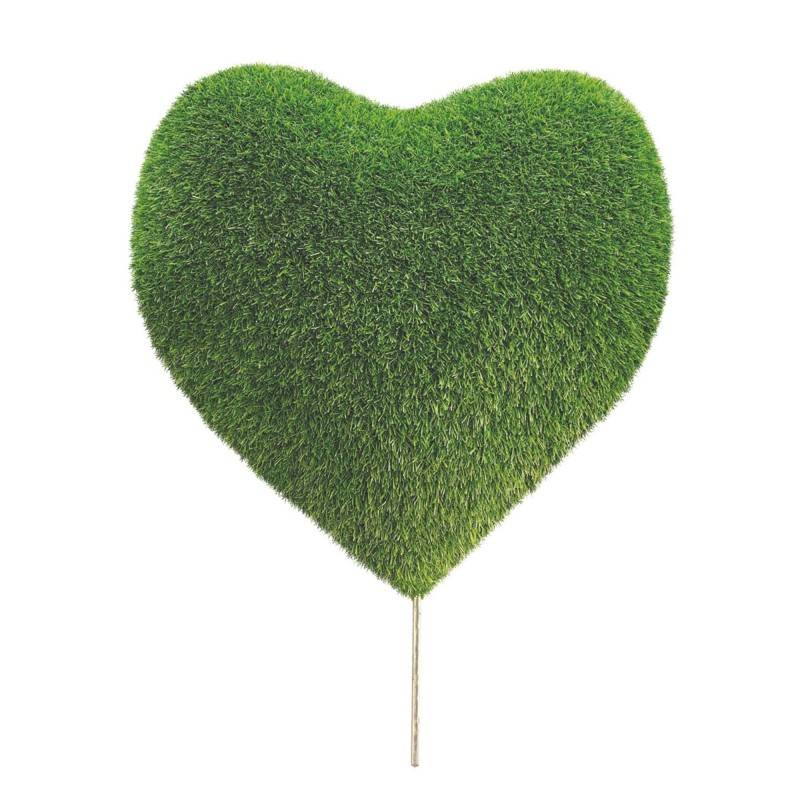Peluche de jardin coeur en gazon synthétique - Vert 50 cm - Jardinex - Image 1