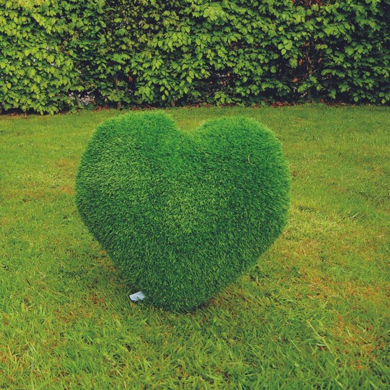 Peluche de jardin coeur en gazon synthétique - Vert 50 cm - Jardinex - Image 2