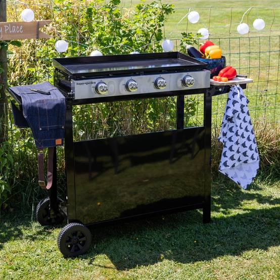 Plancha au gaz MÉRIDA 4 brûleurs + chariot - HAPPY GARDEN - Image 2