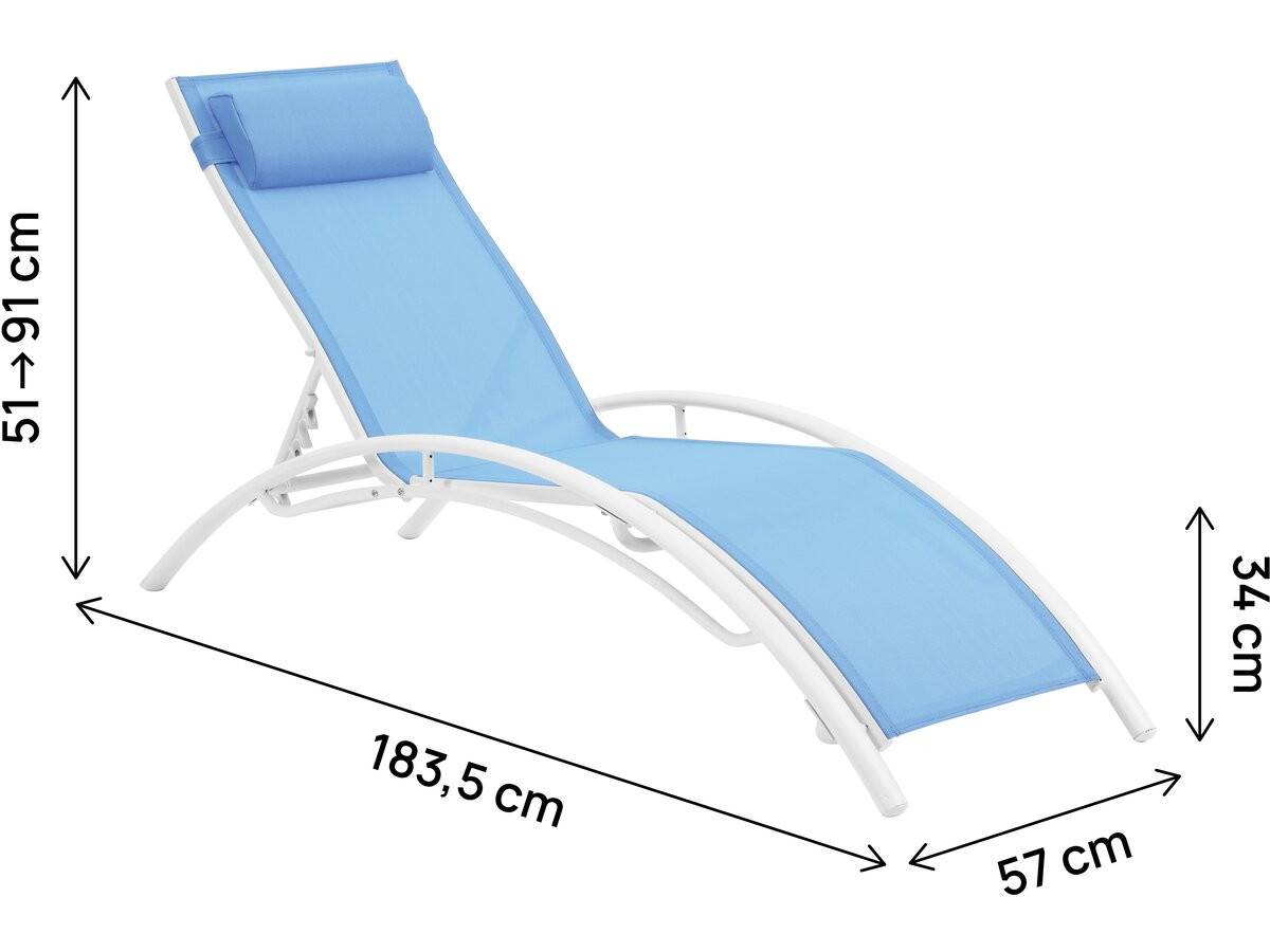 Habitat Et Jardin - Bain De Soleil En Aluminium "beauty" - Phoenix - Bleu - Lot De 2 -habitat Et Jardin - Image 3