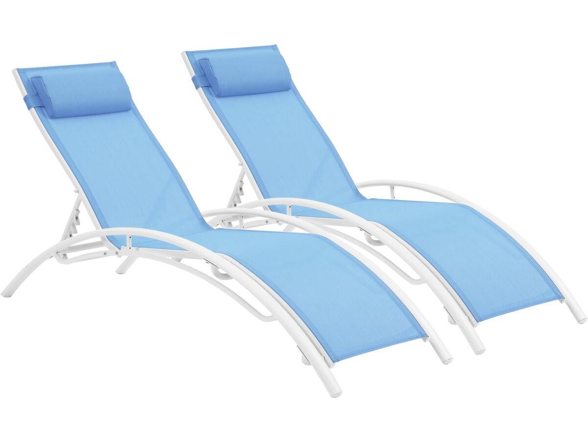 Habitat Et Jardin - Bain De Soleil En Aluminium "beauty" - Phoenix - Bleu - Lot De 2 -habitat Et Jardin