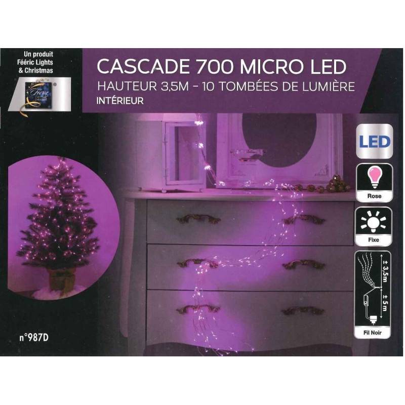 Fééric Lights & Christmas - Guirlande Noël copper cascade 700 LED roses - Image 3