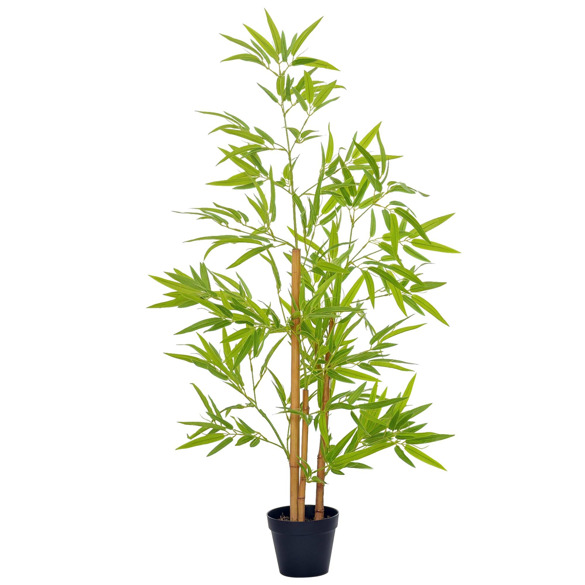 Sans Marque - Bambou artificiel, plante déco avec pot, 120 cm