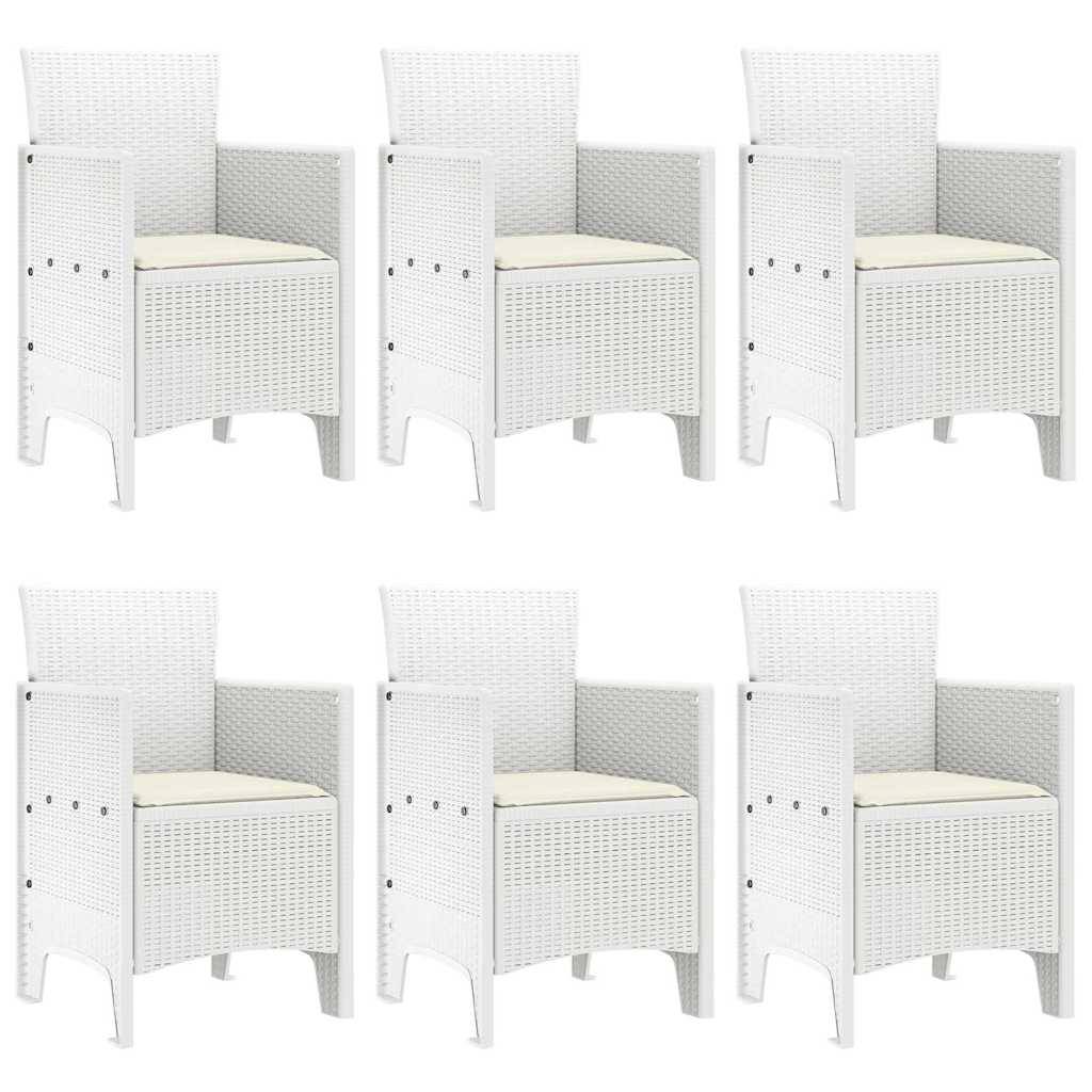 7 pcs Salon De Jardin - Mobilier D'extérieur Blanc Rattan Polt - Image 4