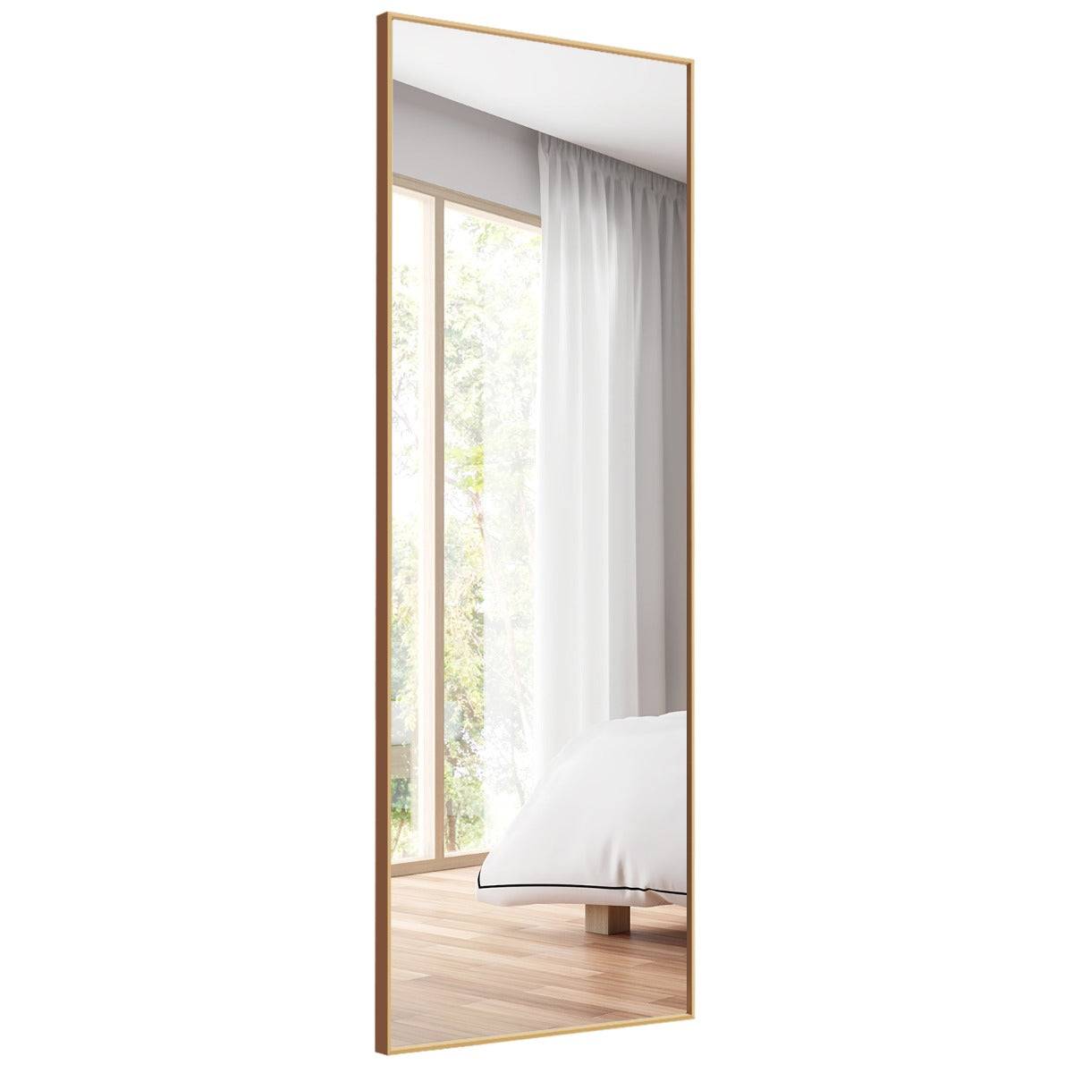 Helloshop26 - Miroir psyché miroir HD en verre antidéflagrant 150 x 4 x 56 cm cadre or en aluminium - Imagen 1