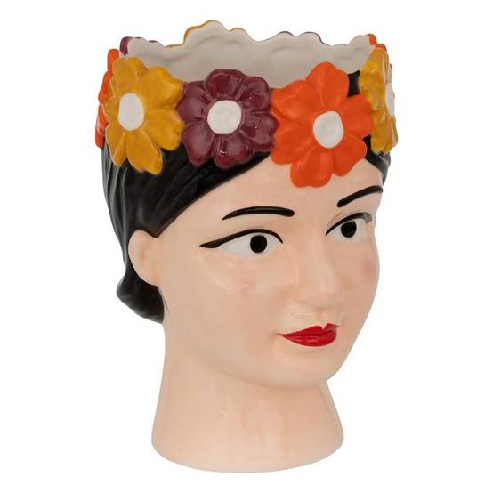 Vase Tête Femme "Yucatan" 18cm Multicolore - Image 1