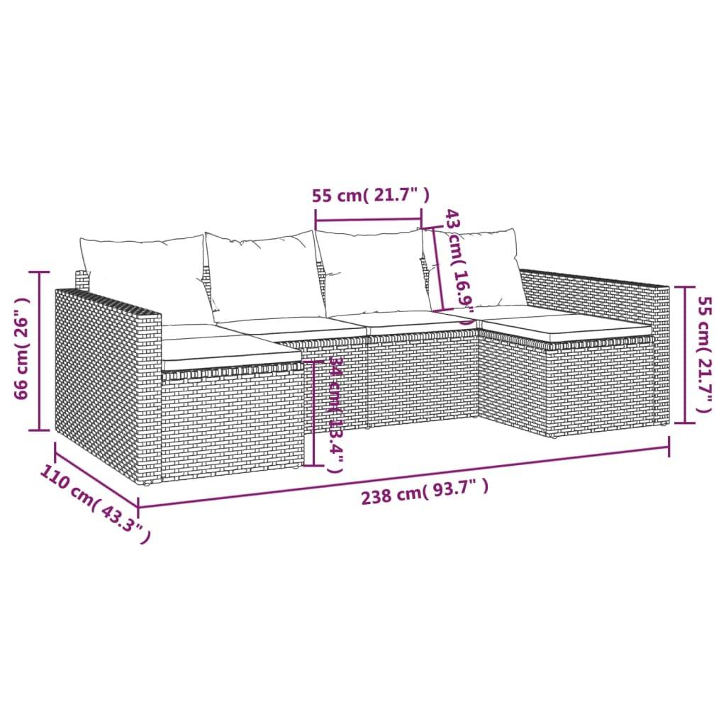 Vidaxl - Salon de jardin 2 pcs avec coussins Gris Résine tressée vidaXL 362344 - Image 3