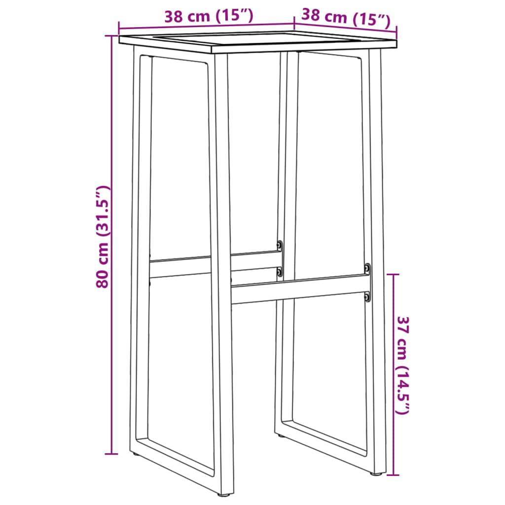 Tabourets de bar noir acier enduit de poudre 38 x 38 x 80 cm (lot de 2) - PANGIVO - Image 10