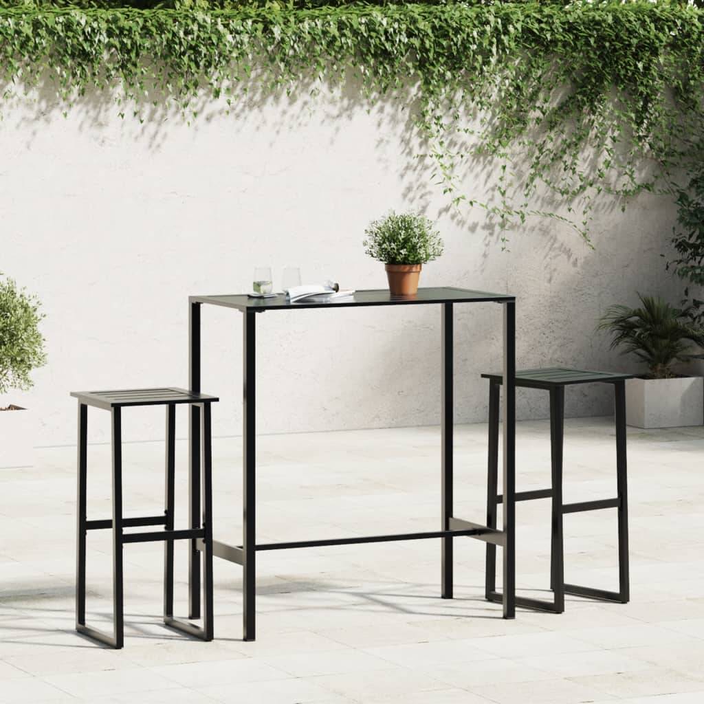 Tabourets de bar noir acier enduit de poudre 38 x 38 x 80 cm (lot de 2) - PANGIVO - Image 3