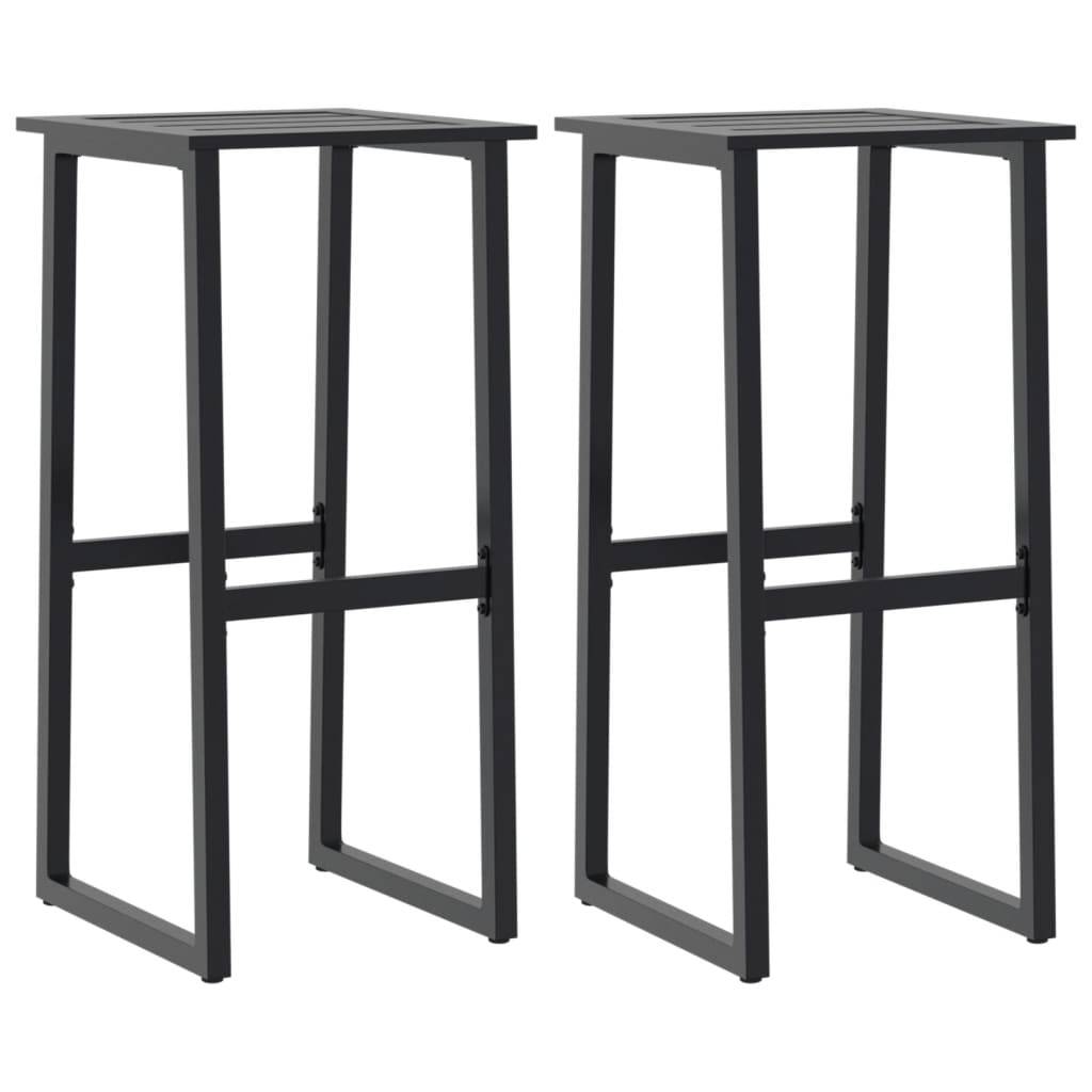 Tabourets de bar noir acier enduit de poudre 38 x 38 x 80 cm (lot de 2) - PANGIVO - Image 2