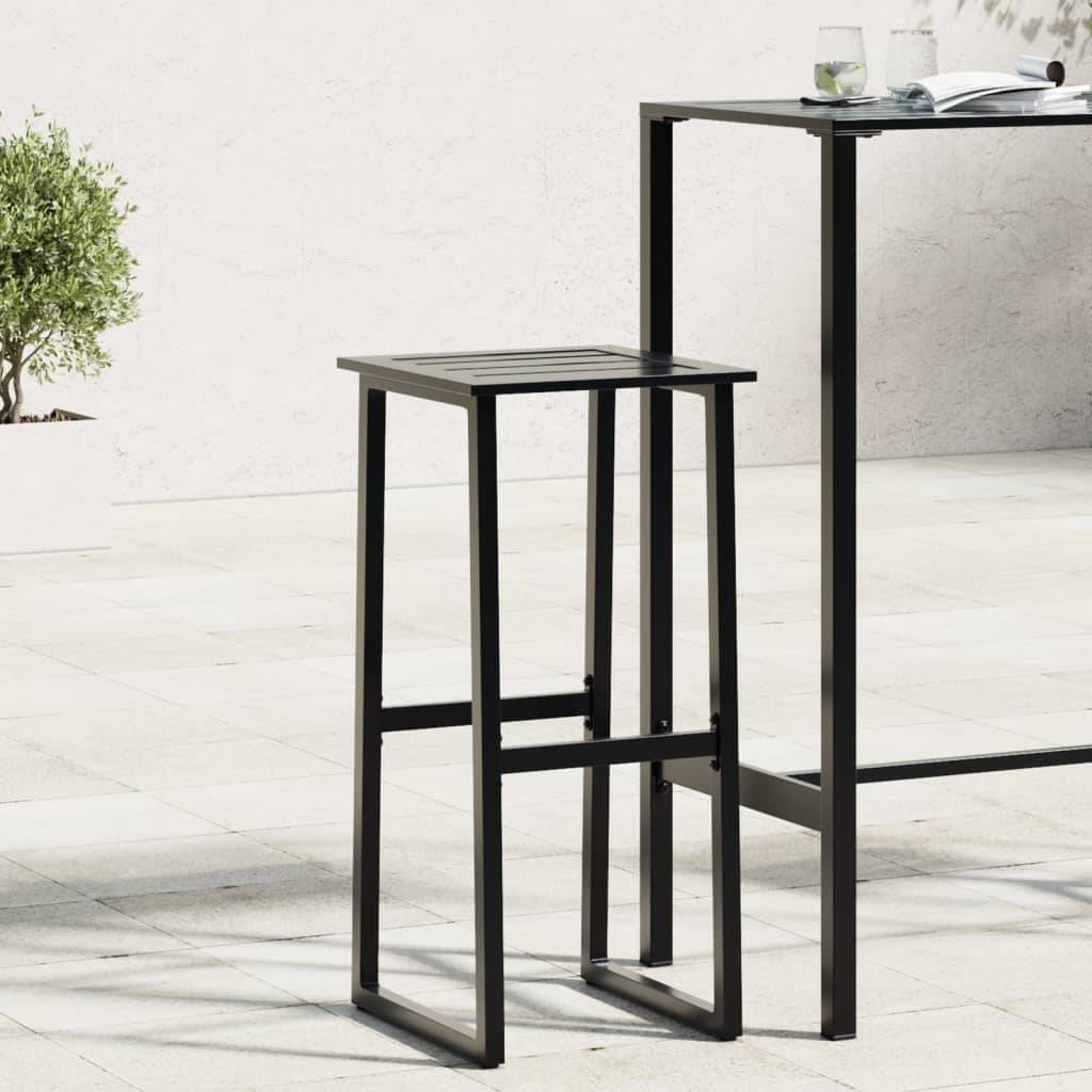 Tabourets de bar noir acier enduit de poudre 38 x 38 x 80 cm (lot de 2) - PANGIVO - Image 1