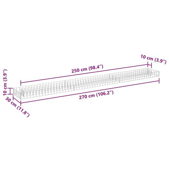 ComfortXL - Grande Bordure Gabion Basse Acier Galvanisé 270x30x10 cm – ComfortXL Outdoor Living - Image 7