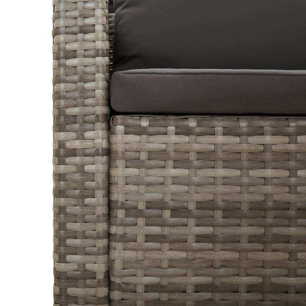 Helloshop26 - Salon de jardin meuble d'extérieur ensemble de mobilier 9 pièces avec coussins gris résine tressée - Imagen 5
