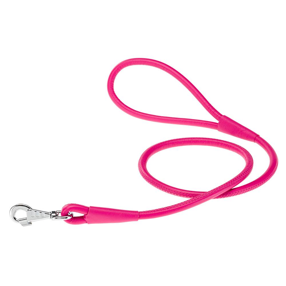 Ferplast - Laisse pour Chiens VOGUE G10/120, Lanière en Cuir Véritable, Mousqueton en Métal, Rose