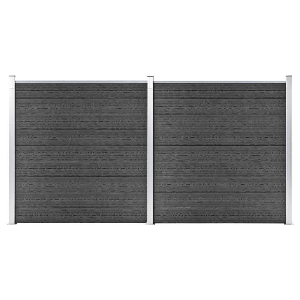 Panneau de clôture WPC noir 353 x 186 cm - PANGIVO - Image 1