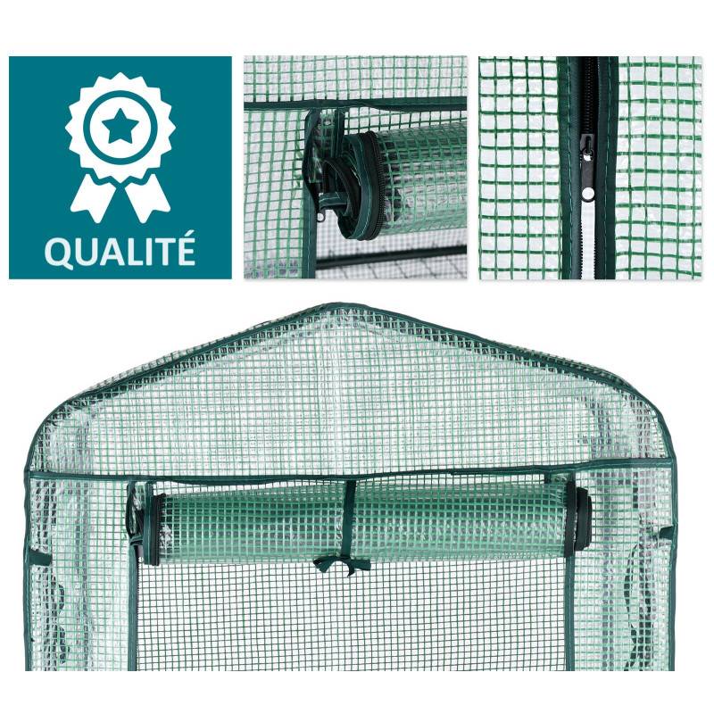 Serre de jardin 126x49x69cm Mini Serre de jardin en Film avec Anneau de Fixation 0,3 m2 pour Jardin et Balcon - Image 2
