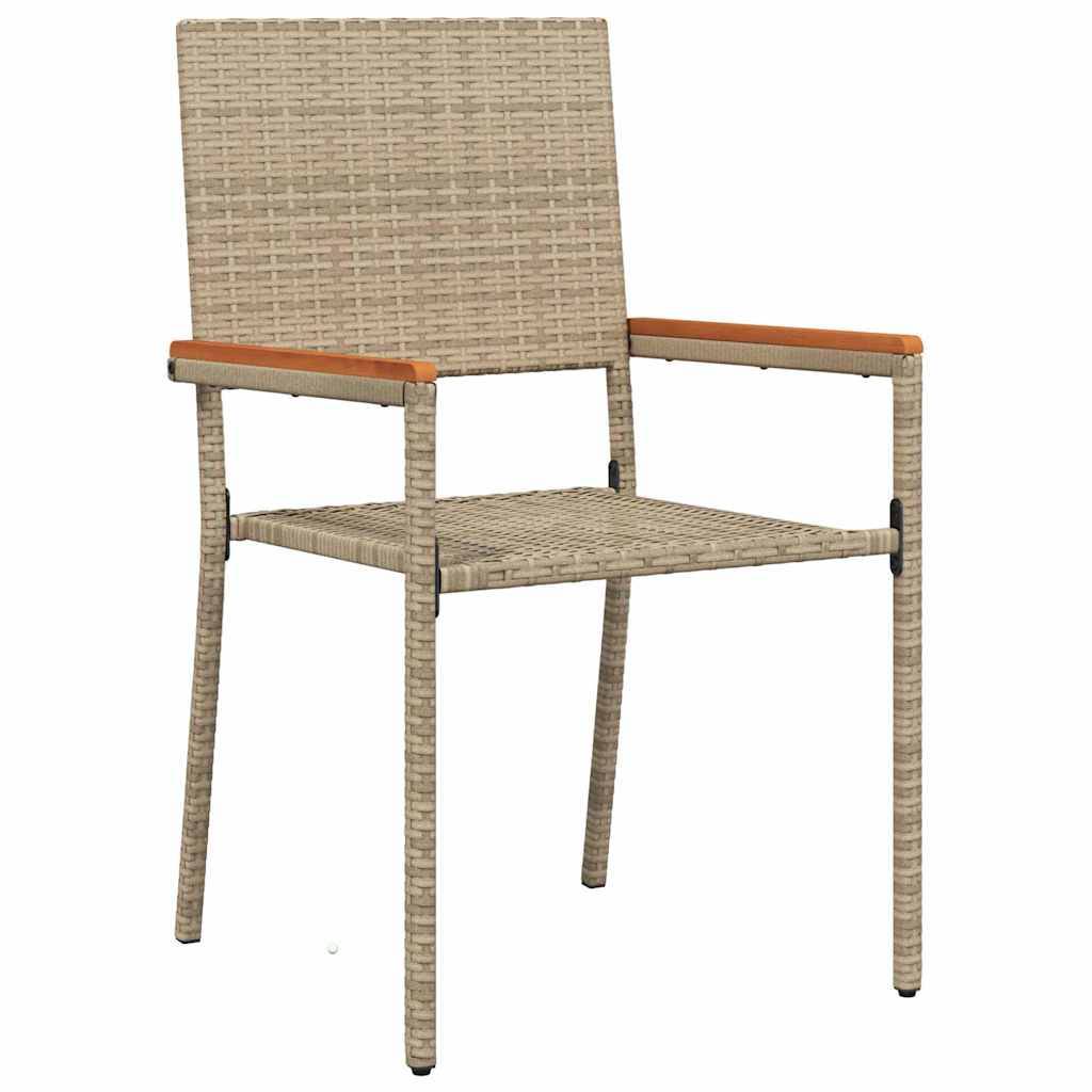 Ensemble de salle à manger pour jardin 9 pcs Beige polyrotin 190 x 80 x 75 cm - PANGIVO - Image 6