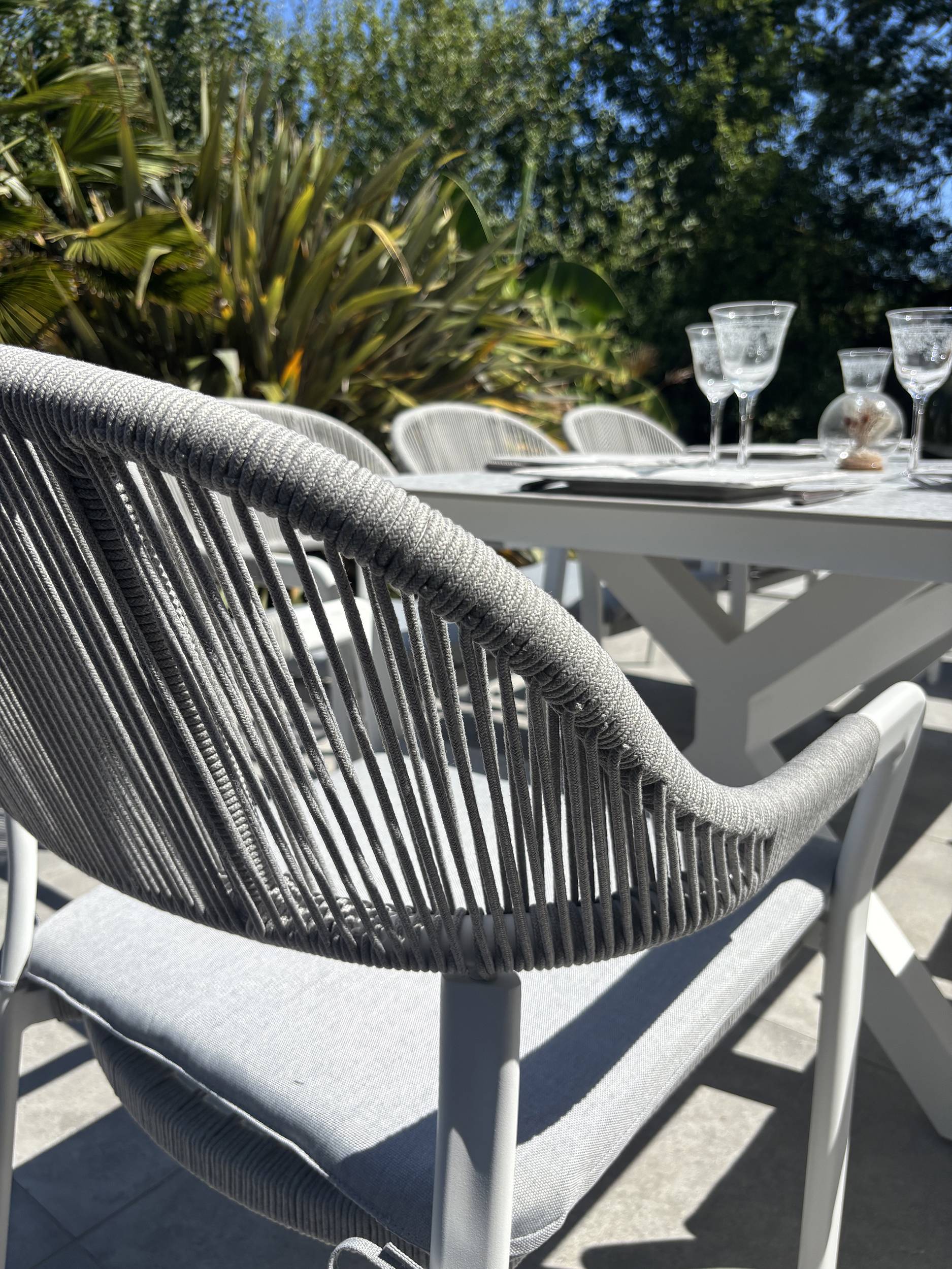 Ensemble repas de jardin ABELLA 8 places - BLANC - REMARQUABLE - Image 7