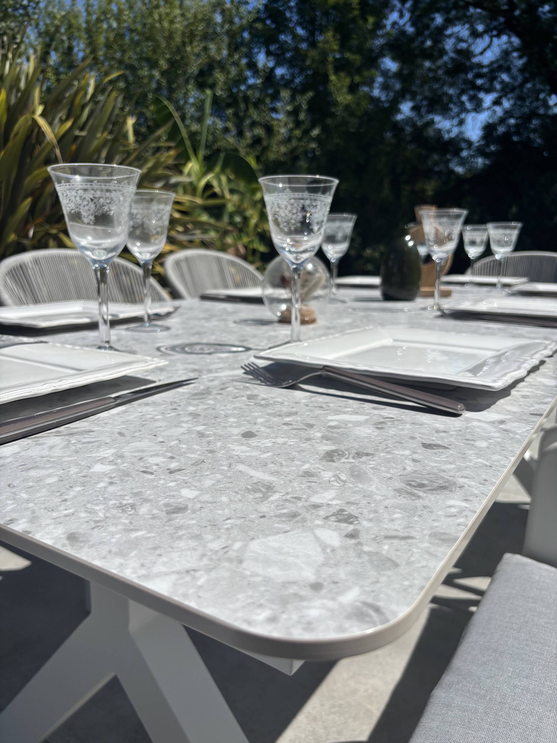 Ensemble repas de jardin ABELLA 8 places - BLANC - REMARQUABLE - Image 5
