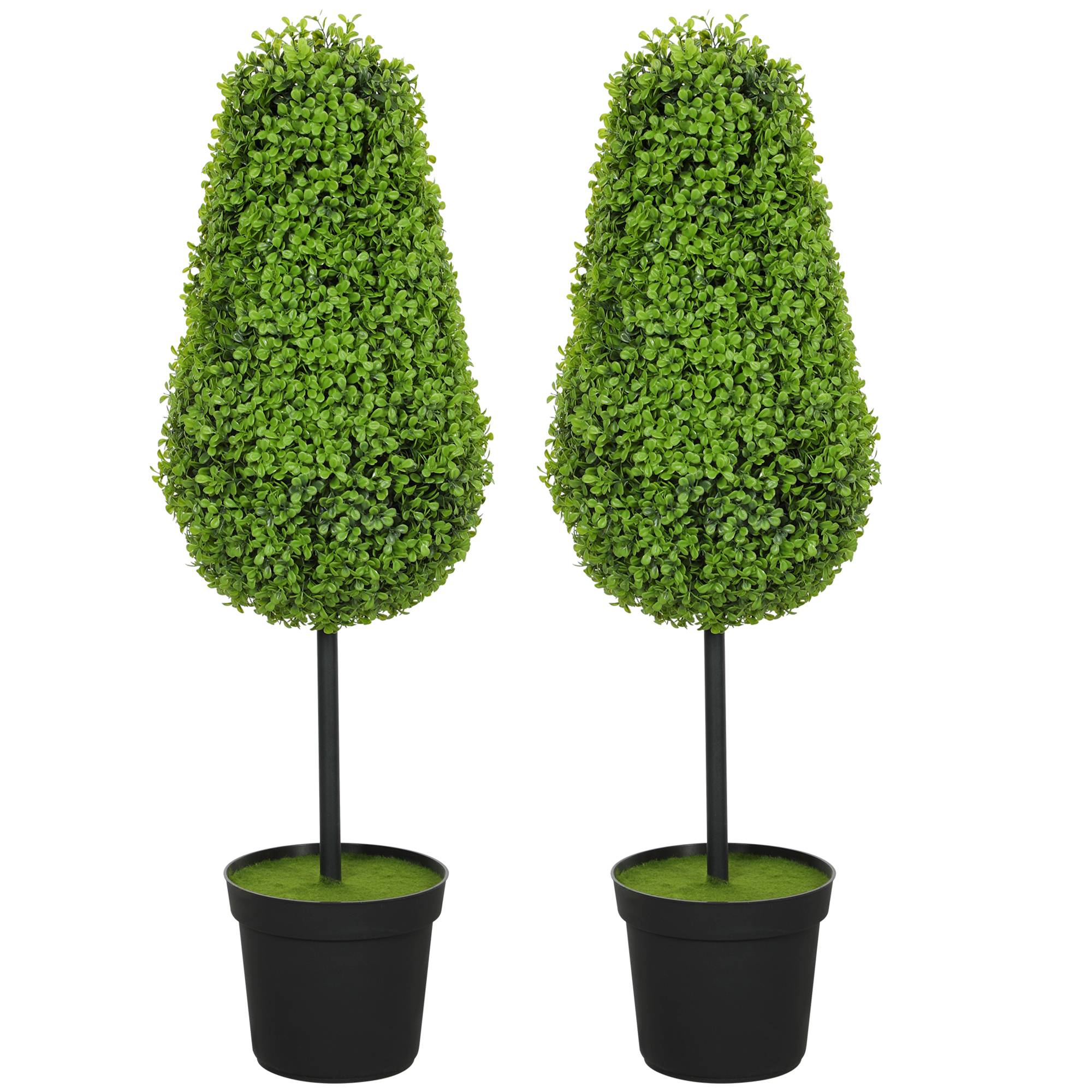 Lot 2 buis artificiels larmes plastique intérieur extérieur sans entretien 90cm vert - ComfortXL Outdoor Living - Image 1