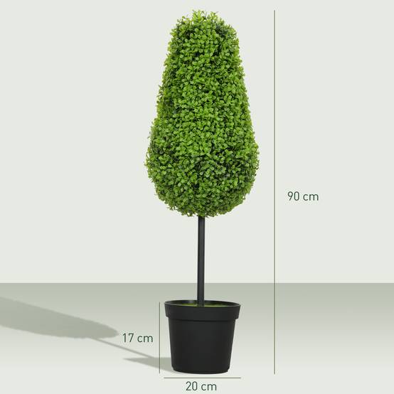Lot 2 buis artificiels larmes plastique intérieur extérieur sans entretien 90cm vert - ComfortXL Outdoor Living - Image 5