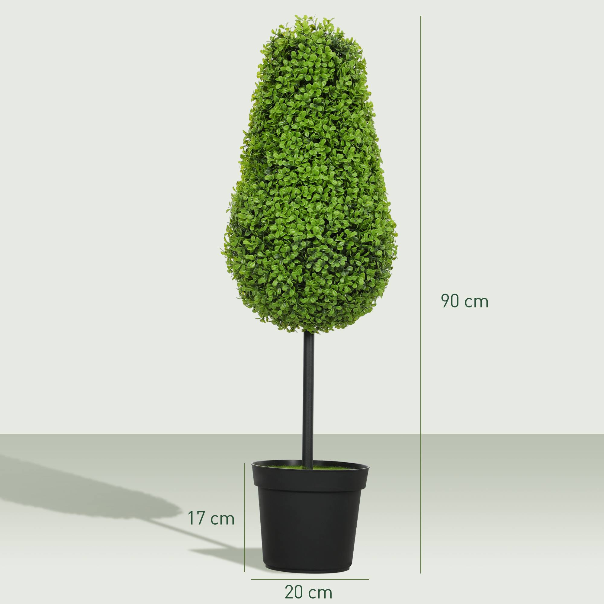 Lot 2 buis artificiels larmes plastique intérieur extérieur sans entretien 90cm vert - ComfortXL Outdoor Living - Image 5