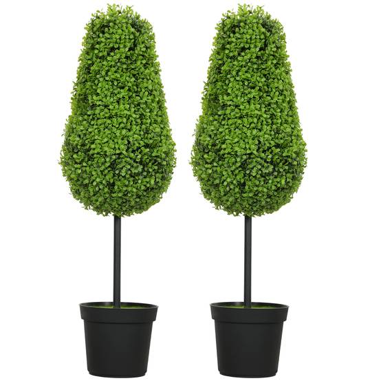 Lot 2 buis artificiels larmes plastique intérieur extérieur sans entretien 90cm vert - ComfortXL Outdoor Living - Image 2
