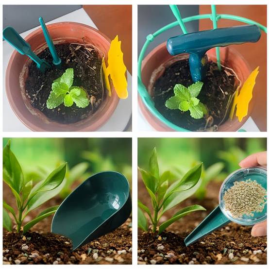 Outils de semis-Kit de 5 outils de jardinage manuels – Distributeur de graines et accessoires de plantation – Épandeur ergonomique – Living123 - Image 3