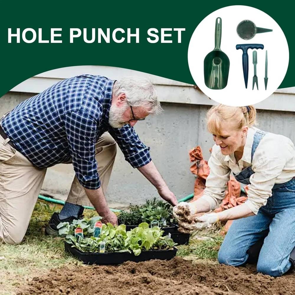 Outils de semis-Kit de 5 outils de jardinage manuels – Distributeur de graines et accessoires de plantation – Épandeur ergonomique – Living123 - Image 4