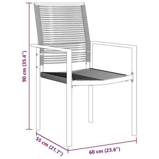 Salon de Jardin 4 Places Rotin PVC et Acier Ensemble 5 Pièces pour Repas Extérieur Noir – ComfortXL Outdoor Living - Image 8