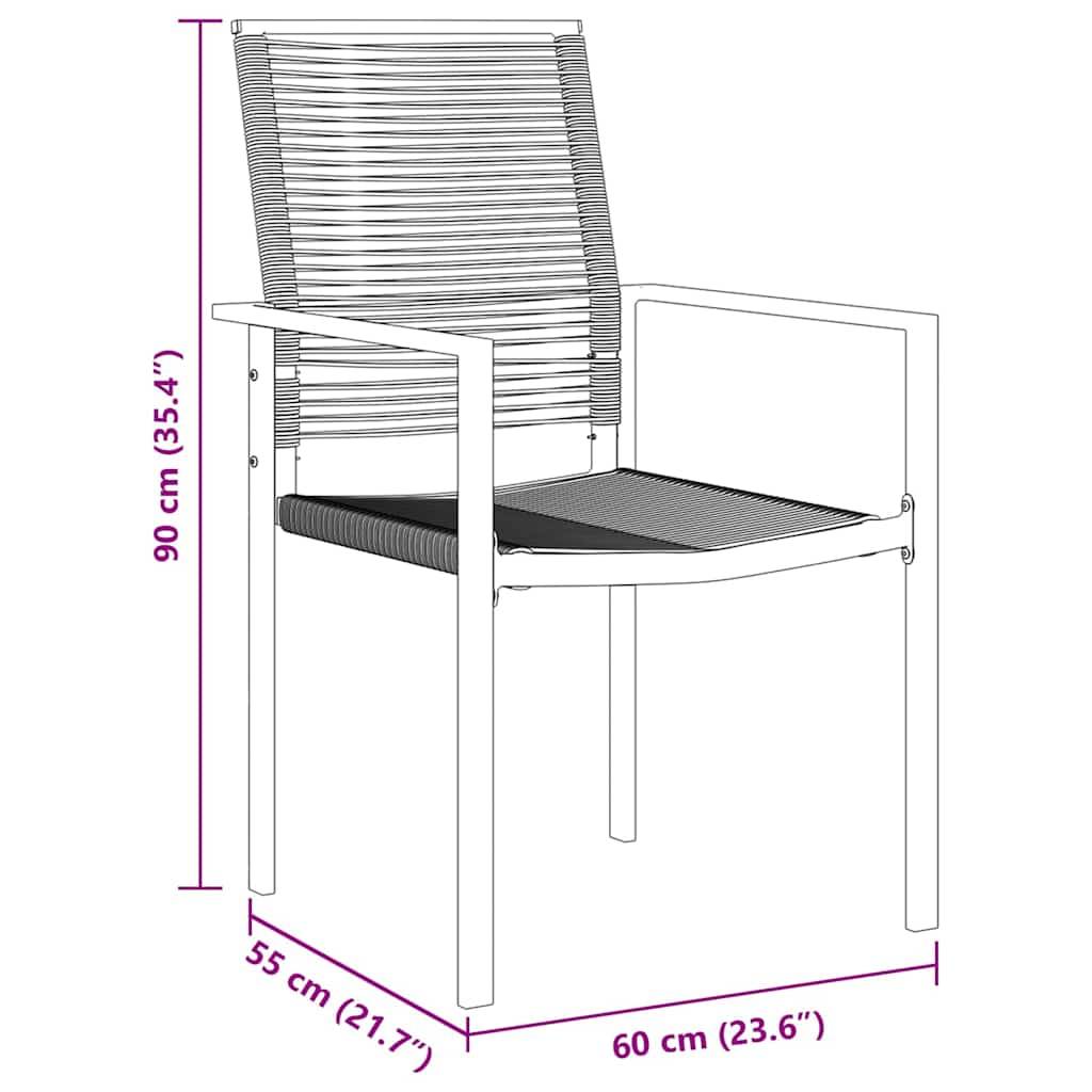 Salon de Jardin 4 Places Rotin PVC et Acier Ensemble 5 Pièces pour Repas Extérieur Noir – ComfortXL Outdoor Living - Image 8