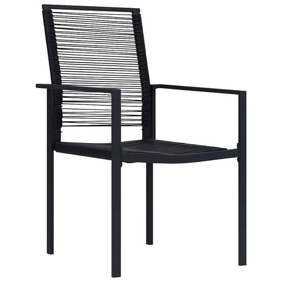 Salon de Jardin 4 Places Rotin PVC et Acier Ensemble 5 Pièces pour Repas Extérieur Noir – ComfortXL Outdoor Living - Image 6