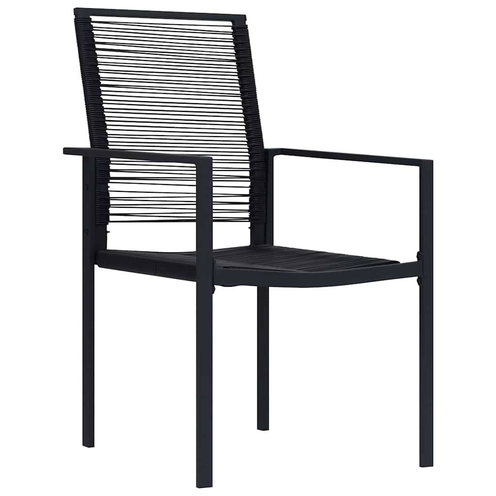 Salon de Jardin 4 Places Rotin PVC et Acier Ensemble 5 Pièces pour Repas Extérieur Noir – ComfortXL Outdoor Living - Image 6